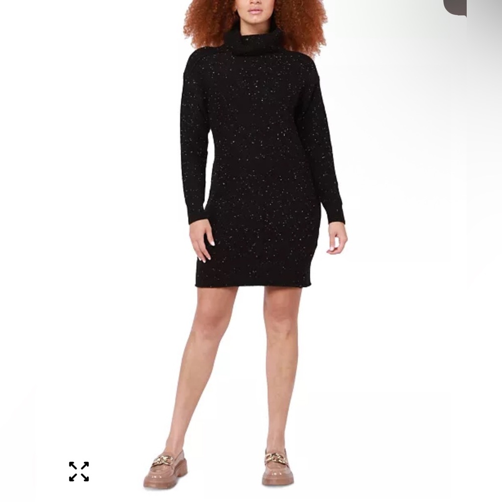 Black Tape Open Back Sweater Dress Black Size XS NWT Turtleneck Knit‎